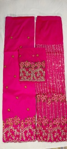 Atuendo Tradicional Nigeriano, Tela George Blanca con 2.5 Metros de Tela de Encaje + 2.5 Metros de Tela de Seda Tafetán y 1.5 Metros de Blusa de Tela - Product Image 4