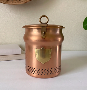 Copper Food Container With Lid Polished Round Classic Design <b>Storage</b> <b>Box</b> For Kitchenware Use And Table Use - Product Image 1