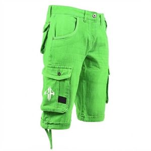 Pantalones Cortos de Mezclilla para Hombre, de Alta Calidad, con Estampado de Serigrafía, Estilo Jeans, de Pierna Ancha, Material Spandex/Poliéster - Product Image 4