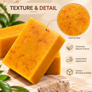 Savon Artisanal de Qualité Export au Curcuma et à l'Acide Kojique, Formule Huiles Essentielles Nettoyage Profond, Fournisseur en Gros, Fabricant Direct - Product Image 2