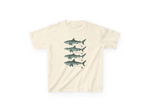 เสื้อยืดลายฉลาม วินเทจ สไตล์วิทยาศาสตร์ทางชีวภาพทางทะเล ลายฉลามเสือ ฉลามแฮมเมอร์เฮด และฉลามเสือดาว - Product Image 2