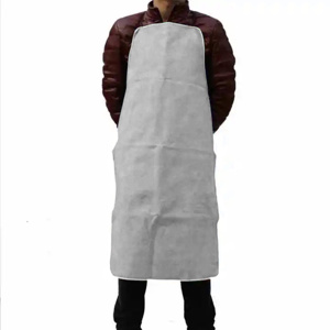 Professional High Quality Sleeveless <b>Apron</b> Heavy Duty Cowhide Split Leather Welding Carpenter <b>BBQ</b> Baker's-resistant Sleeves - Product Image 6
