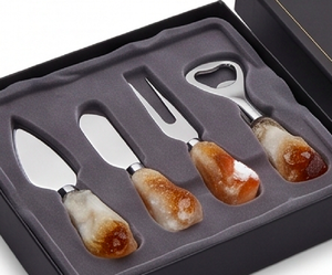 Stainless Steel <b>Cheese</b> <b>Knife</b> <b>Set</b> With Stone Handles Durable <b>Cheese</b> Tools For Serving Use Kitchenware Hotel And Cutting Use - Product Image 4