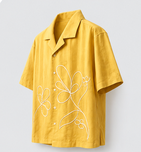 เสื้อเชิ้ตแขนสั้นผู้ชายแบบลำลอง ปกคอพับ เสื้อเชิ้ตฤดูร้อน - Product Image 5