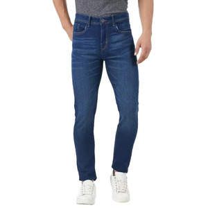 Pantalon slim homme taille haute léger en denim 100 % coton respirant écologique séchage rapide décontracté bleu pour l'hiver - Product Image 1