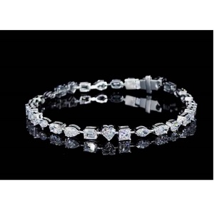 High Demand White D Color Lab Grown Diamond Tennis Bracelet Fancy Cut Mixed Shape 10K Gold 20g Unisex Available At Best Price - Product Image 6