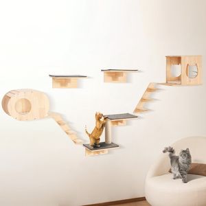 Estantes de Pared para Gatos con Plataformas para Saltar, Camas para Gatos, Hamacas, Árbol para Gatos, Muebles para Gatos, Casas y Muebles para Mascotas - Product Image 1