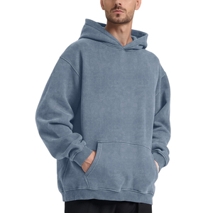 Sudadera con Capucha de Felpa 100% Algodón, Corte Holgado, Estilo Vintage, Lavado Ácido, Venta al por Mayor, Totalmente Personalizable, Sudadera con Capucha de Invierno para Hombre - Product Image 3