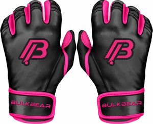 Gants de frappe de baseball haut de gamme – Paume en cuir à haute adhérence, tissu extensible respirant, gants de frappe professionnels par Bulkbear Int - Product Image 1