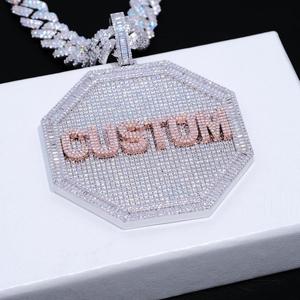 Pendentif Cœur de Luxe en Moissanite, Bijou Hip-Hop Glacé pour Fête, en Argent Sterling 925, Couleur et Taille Personnalisables, Unisexe - Product Image 3
