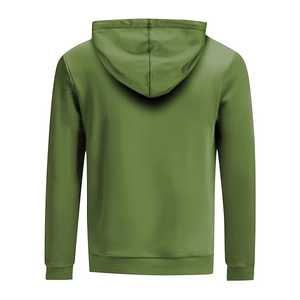 Sweat-shirt à capuche en molleton uni pour homme, coupe classique, tissé respirant, décontracté, manches longues, noir, service OEM - Product Image 2