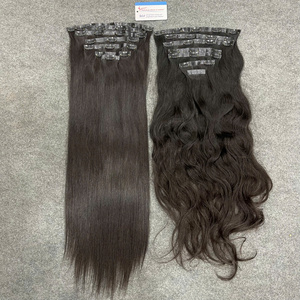 Seamless Clip In Hair Extensions Natural Color 100% Vietnamese Human Hair Hot Supplier - Product Image 6