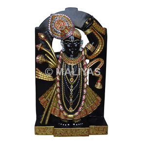 Superior Quality White Through-Carved Marble Shrinathji Statue | Handcrafted Idol From Rajasthan-MALIYAS - Product Image 1