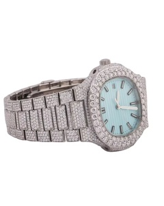 VVS Moissanite Iced Out Hip Hop <b>Watch</b> Bust Down <b>Diamond</b> <b>Watch</b> 925 Silver Luxury Quartz White Strap Wholesale - Product Image 3