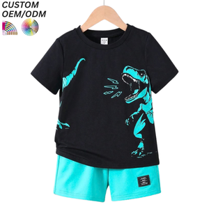 Conjunto de Ropa para Niños Personalizado, 100% Algodón, Camiseta y Pantalones Cortos con Estampado Animal, Ropa de Verano, Soporte OEM ODM para Fabricación al por Mayor - Product Image 5