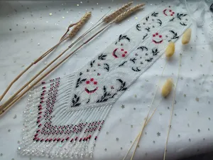 TRENDING DESIGN BOHO White <b>Beaded</b> Gerdan Necklace - Handmade Ukrainian Jewelry.FOR PARTY,CHRISTMAS , Anniversary, Wedding - Product Image 3