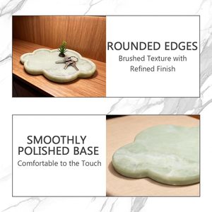 Bandeja de Mármol Natural en Forma de Nube, Bandejas para Joyas, Plato para Guardar Objetos, para Baño, Decoración del Hogar, Regalo, Verde Claro - Product Image 4