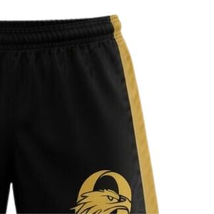 Shorts de lacrosse unisexe noir et or en polyester, coupe athlétique, légers, pour uniforme sportif, entraînement et performance d'équipe - Product Image 5
