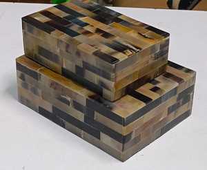 Rectangular Buffalo Horn Jewelry Box Magnetic Snap Hinged Modern Gift <b>Storage</b> <b>Container</b> - Product Image 4