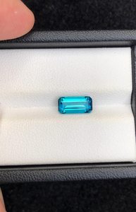 Turmalina azul neón natural rara, piedra preciosa suelta con corte esmeralda, cristal para la elaboración de joyas - Product Image 4