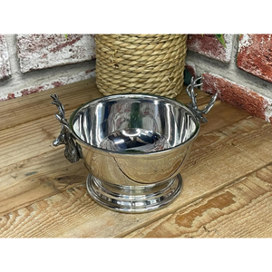 Bol à chocolat en métal au design classique, argenté poli avec poignée en forme de bois de cerf, pour servir des fruits, des légumes et des salades, idéal pour les restaurants. - Product Image 4
