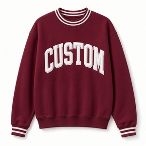 Sudadera Oversize Roja para Mujer con Cuello Redondo, Logotipo Blanco Estampado, Hombros Caídos, Manga Larga, Tejido de Algodón, para Otoño - Product Image 2