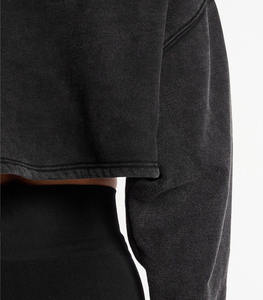 Sudadera con Capucha Corta para Mujer, Diseño Nuevo, Forro Cálido para Invierno, Tejido Vintage, Logotipo Frontal, ODM, Venta al Por Mayor, Talla Regular, Directo de Fábrica - Product Image 5