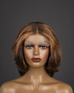 Perruque de luxe en cheveux vierges non traités vietnamiens de 30 pouces, qualité Remy, pour femmes noires, coupe dégradée, cuticules alignées, dentelle simple, douce - Product Image 2