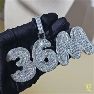 จี้รูปทรงฟองสบู่แบบกำหนดเอง "36M" ประดับเพชรแบบ Iced Out สไตล์ฮิปฮอป สร้อยคอแฟชั่น ขายส่ง - Product Image 4