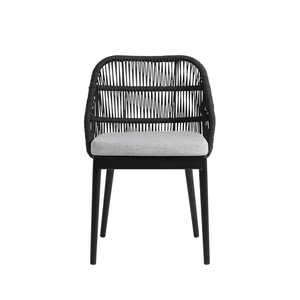 Silla de Comedor Moderna y Duradera de Fábrica Directa, Estructura de Aluminio, Cuerda Tejida a Mano, Ecológica y Elegante para Apartamento, Restaurante, Cafetería - Product Image 6