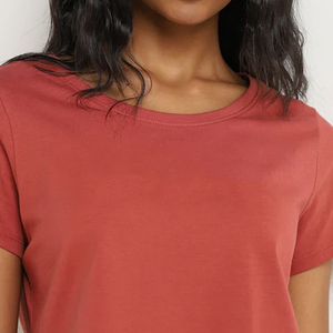 Camiseta Básica Lisa para Mujer, Algodón de Alta Calidad, Talla Grande, Casual, Personalizable con Bordado e Impresión, Ropa de Moda al por Mayor, Modelo 2026 - Product Image 3