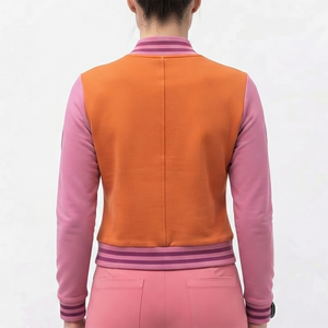<b>Comfy</b> And Stylish Varsity Jacket Soft Touch Fabric Stretchy Material Double Best Stitching Women Varsity Jacket - Product Image 3