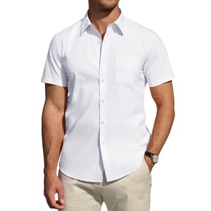 Chemise formelle pour homme, best-seller, éco-responsable, coupe ajustée. Confort Premium. Séchage rapide, respirant. Chemise à manches courtes et col rabattu BD - Product Image 1