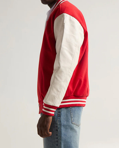 <b>Top</b> Trending 2025 Winter Men's Varsity Jacket Stand Front Windproof Custom OEM Premium 100% Cotton High Street Style Sustainable - Product Image 3