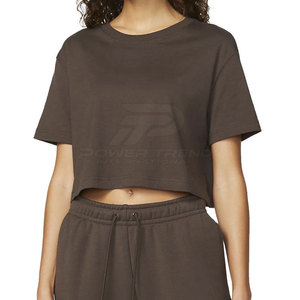 T-shirt court en tricot pour femme, 100% coton, léger, respirant et confortable, idéal pour l'été et les tenues décontractées - Product Image 4