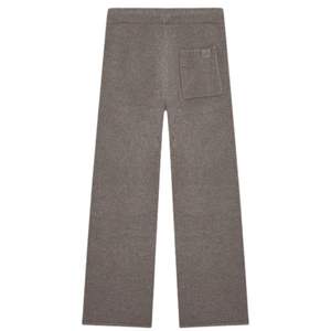 Pantalon en tricot bouclé marron décontracté à taille élastique, texture douce, coupe décontractée, bas de pyjama confortable, style unisexe - Product Image 2