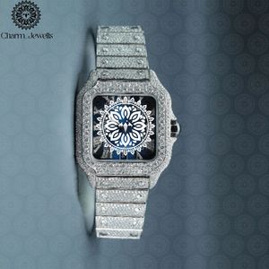 Charm Jewells Luxury Stainless Steel Square <b>Watch</b> 30mm Analog Quartz <b>Diamond</b> Encrusted Folding Clasp Women's Fashion - Product Image 5
