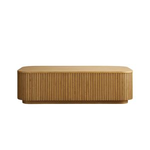 Table basse ronde en teck artisanal Zentara, mobilier contemporain pour la maison, réception d'hôtel, collection Indonésie, style moderne - Product Image 4