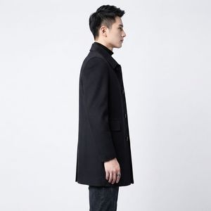 Korean Style Single Breasted Corduroy <b>Coat</b> for <b>Men</b> Medium to <b>Long</b> Standard Double-sided Parka with Winter Collar - Product Image 5
