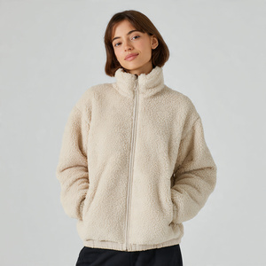Winter Thick <b>Flannel</b> Sherpa <b>Jackets</b> Women Stand Collar Zipper Streetwear Sherpa Coat Ladies Heavyweight Sherpa Fleece <b>Jacket</b> - Product Image 3