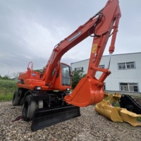 Excavatrice sur roues Doosan DH150W-7 de 15 tonnes à vendre, d'occasion, Corée, excavatrice hydraulique sur chenilles, moteur d'origine en stock