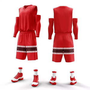 Tenues de basketball personnalisées professionnelles, ensembles 100% polyester, séchage rapide, respirantes, unisexes, pour la vente en gros - Product Image 6