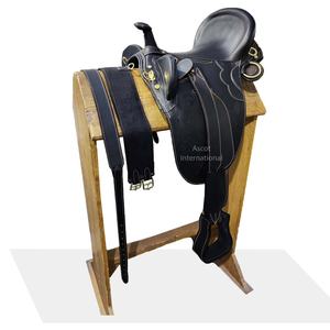 Équipement pour chevaux Selle anglaise en cuir véritable de stock australien avec sangle de circonférence Selle de cheval robuste - Product Image 6