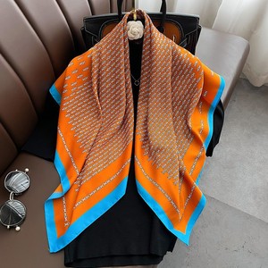 Kneka Elegant Solid Digital Printed 100% Silk <b>Square</b> <b>Scarf</b> for Women All Seasons Multi-Functional Muslim Fashion Accessory - Product Image 3