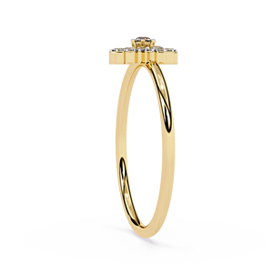 แหวนเพชรทรงกลมคลาสสิก ตัดแบบบริลเลียนท์ ทองคำแท้ 14k เครื่องประดับหมั้นสำหรับผู้หญิง เพชรสี E เพชรเพาะเลี้ยงในห้องปฏิบัติการ - Product Image 3