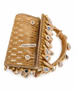 Bohemian Rattan <b>Handbag</b> With Mirror <b>Sequins</b> And Pearl Embellishments For Women Wedding Party Clutch - Product Image 6