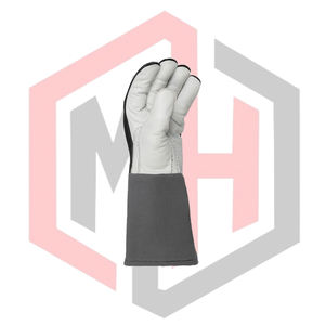 Gants de soudage gris en cuir fendu respirant en peau de chèvre, 16 pouces de long, résistants à la chaleur, usage général, sans silicone, antistatiques - Product Image 2