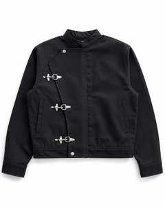 Custom Men Black Suede <b>Jacket</b> <b>Gothic</b> Filigree Embroidery Metal Buckle Clasp Closure Street wear Denim <b>Jacket</b> - Product Image 1