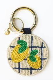 NOUSHAD ARTISANAT NH-804 Porte-clés rond perlé avec motif circulaire coloré en toile tissée, léger, style classique - Product Image 2