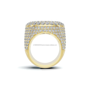 Luxury Women's 925 Sterling Silver Moissanite Diamond <b>Cocktail</b> <b>Ring</b> Pave and Halo Setting Flower Mixed Shape Wedding Jewelry - Product Image 2